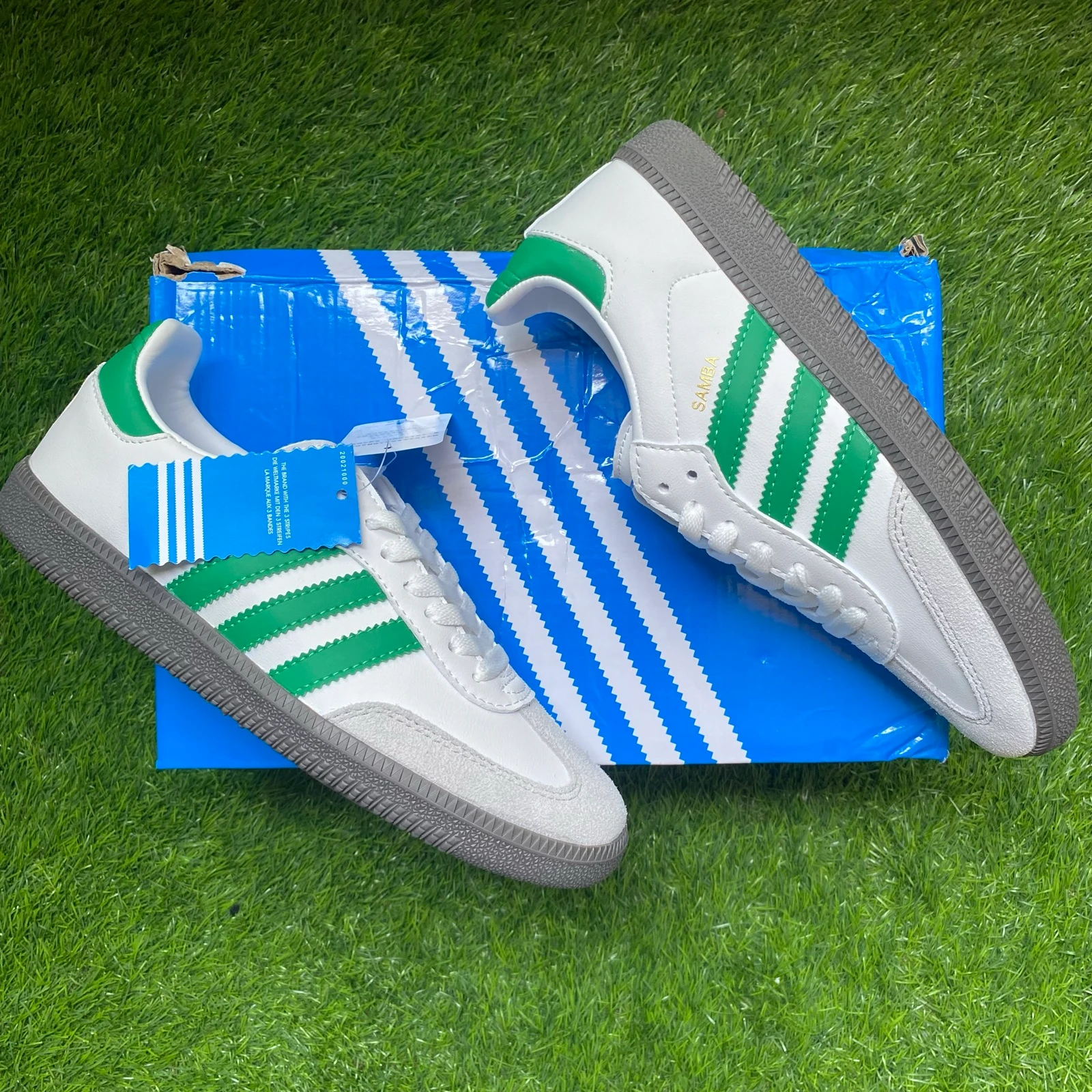 Adidas Samba OG Blancas Verdes | Talla 39 | Nuevas | Con Caja